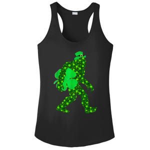 St Patricks Day Bigfoot Clover Leaf Irish Sasquatch Ladies PosiCharge Competitor Racerback Tank