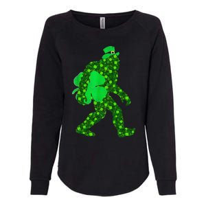 St Patricks Day Bigfoot Clover Leaf Irish Sasquatch Womens California Wash Sweatshirt