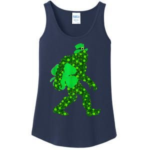 St Patricks Day Bigfoot Clover Leaf Irish Sasquatch Ladies Essential Tank