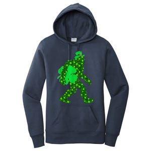 St Patricks Day Bigfoot Clover Leaf Irish Sasquatch Women's Pullover Hoodie