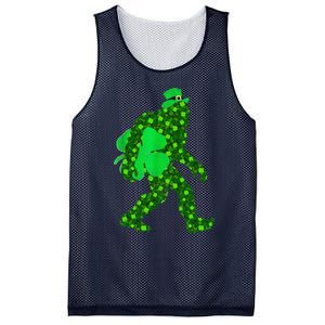 St Patricks Day Bigfoot Clover Leaf Irish Sasquatch Mesh Reversible Basketball Jersey Tank