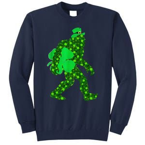 St Patricks Day Bigfoot Clover Leaf Irish Sasquatch Tall Sweatshirt