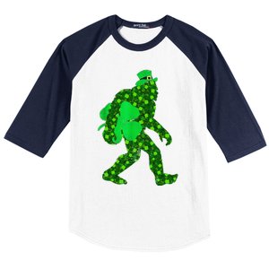 St Patricks Day Bigfoot Clover Leaf Irish Sasquatch Baseball Sleeve Shirt