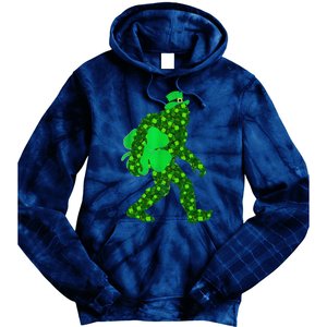 St Patricks Day Bigfoot Clover Leaf Irish Sasquatch Tie Dye Hoodie