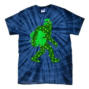 St Patricks Day Bigfoot Clover Leaf Irish Sasquatch Tie-Dye T-Shirt