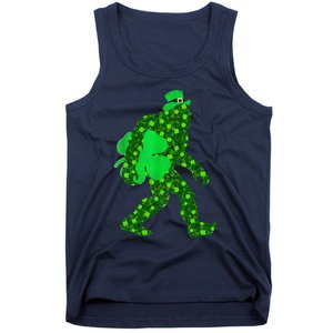 St Patricks Day Bigfoot Clover Leaf Irish Sasquatch Tank Top