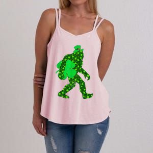 St Patricks Day Bigfoot Clover Leaf Irish Sasquatch Women's Strappy Tank