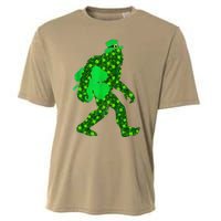 St Patricks Day Bigfoot Clover Leaf Irish Sasquatch Cooling Performance Crew T-Shirt