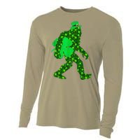 St Patricks Day Bigfoot Clover Leaf Irish Sasquatch Cooling Performance Long Sleeve Crew