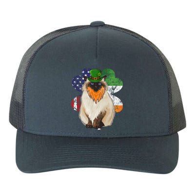 St Patricks Day Irish American Flag Himalayan Cat Meaningful Gift Yupoong Adult 5-Panel Trucker Hat