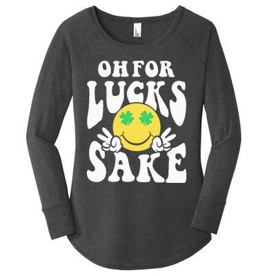 St Patricks Day Women Oh For Lucks Sake Shamrock Women's Perfect Tri Tunic Long Sleeve Shirt