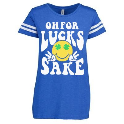 St Patricks Day Women Oh For Lucks Sake Shamrock Enza Ladies Jersey Football T-Shirt