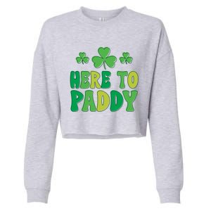 St Patricks Day Here Gift Cropped Pullover Crew