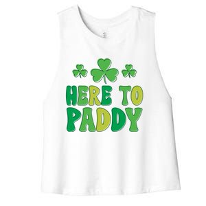 St Patricks Day Here Gift Women's Racerback Cropped Tank