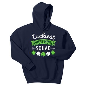 St Patricks Day Teacher Gift Luckiest Preschool Squad Kids Hoodie