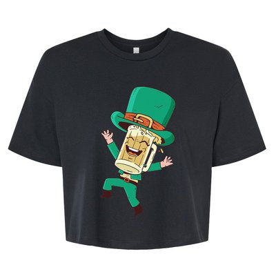 St Patrick's Day St Irish Beer Whiskey Shamrock Bella+Canvas Jersey Crop Tee