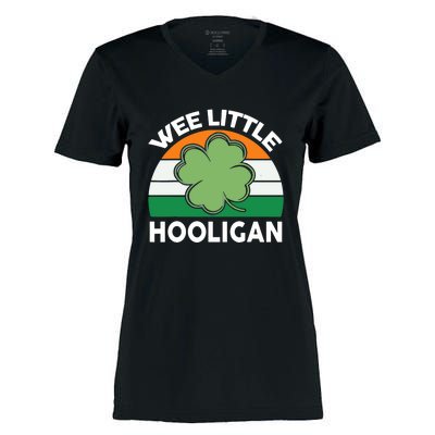 St Patricks Day Wee Little Hooligan Women's Momentum V-Neck T-Shirt