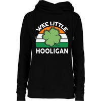 St Patricks Day Wee Little Hooligan Womens Funnel Neck Pullover Hood