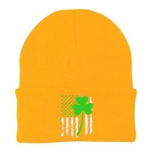 St. Patrick's Day Irish American Flag Shamrock Knit Cap Winter Beanie