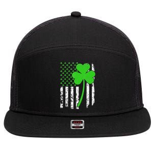 St. Patrick's Day Irish American Flag Shamrock 7 Panel Mesh Trucker Snapback Hat