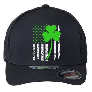 St. Patrick's Day Irish American Flag Shamrock Flexfit Unipanel Trucker Cap