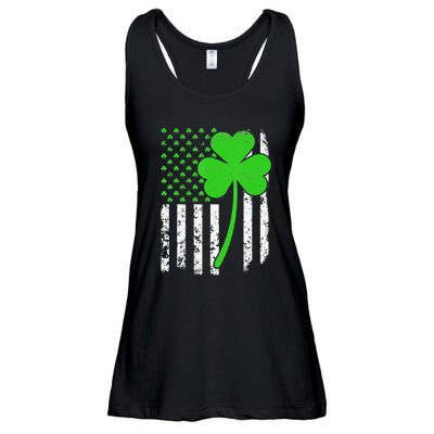 St. Patrick's Day Irish American Flag Shamrock Ladies Essential Flowy Tank