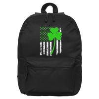 St. Patrick's Day Irish American Flag Shamrock 16 in Basic Backpack