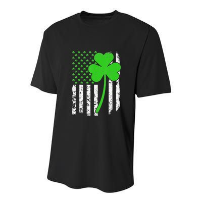 St. Patrick's Day Irish American Flag Shamrock Youth Performance Sprint T-Shirt