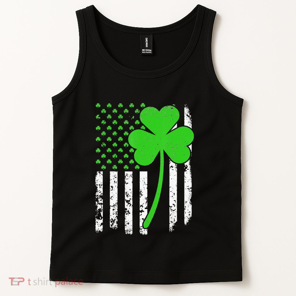 St. Patrick's Day Irish American Flag Shamrock Tank Top