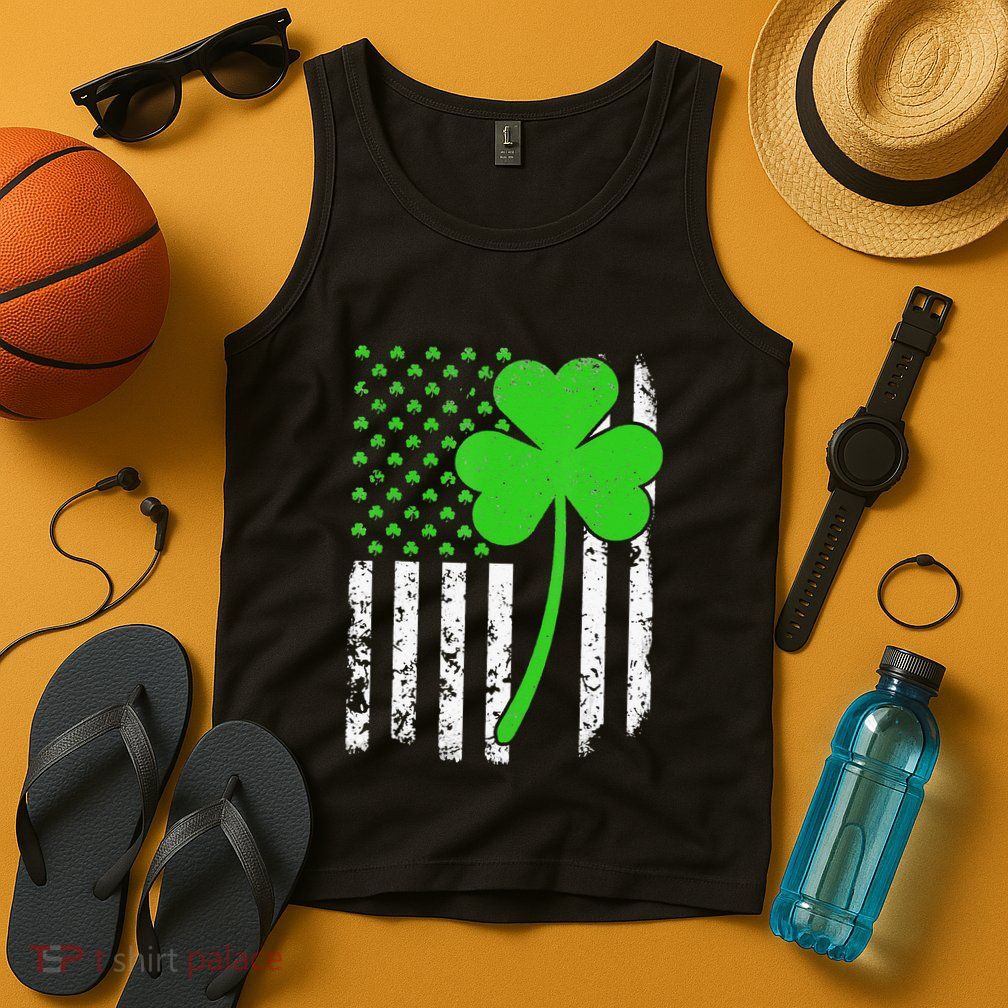 St. Patrick's Day Irish American Flag Shamrock Tank Top
