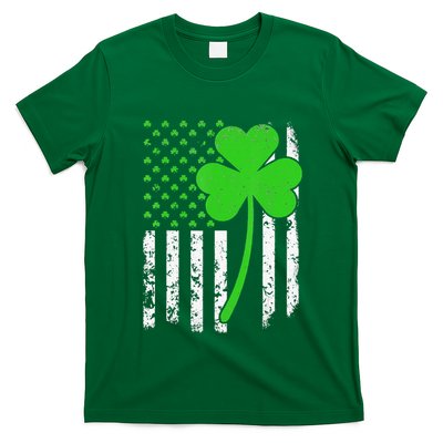 St. Patrick's Day Irish American Flag Shamrock T-Shirt