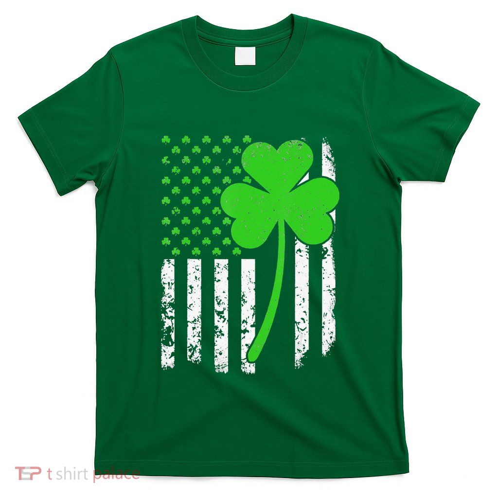 St. Patrick's Day Irish American Flag Shamrock T-Shirt