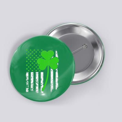 St. Patrick's Day Irish American Flag Shamrock Button