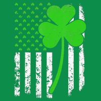 St. Patrick's Day Irish American Flag Shamrock Button