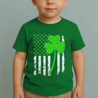 St. Patrick's Day Irish American Flag Shamrock Toddler T-Shirt