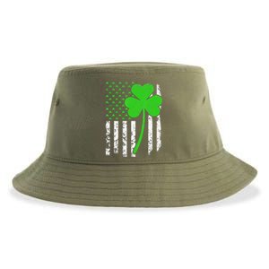 St. Patrick's Day Irish American Flag Shamrock Sustainable Bucket Hat