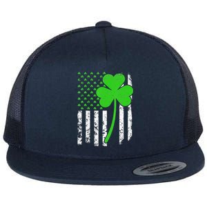 St. Patrick's Day Irish American Flag Shamrock Flat Bill Trucker Hat