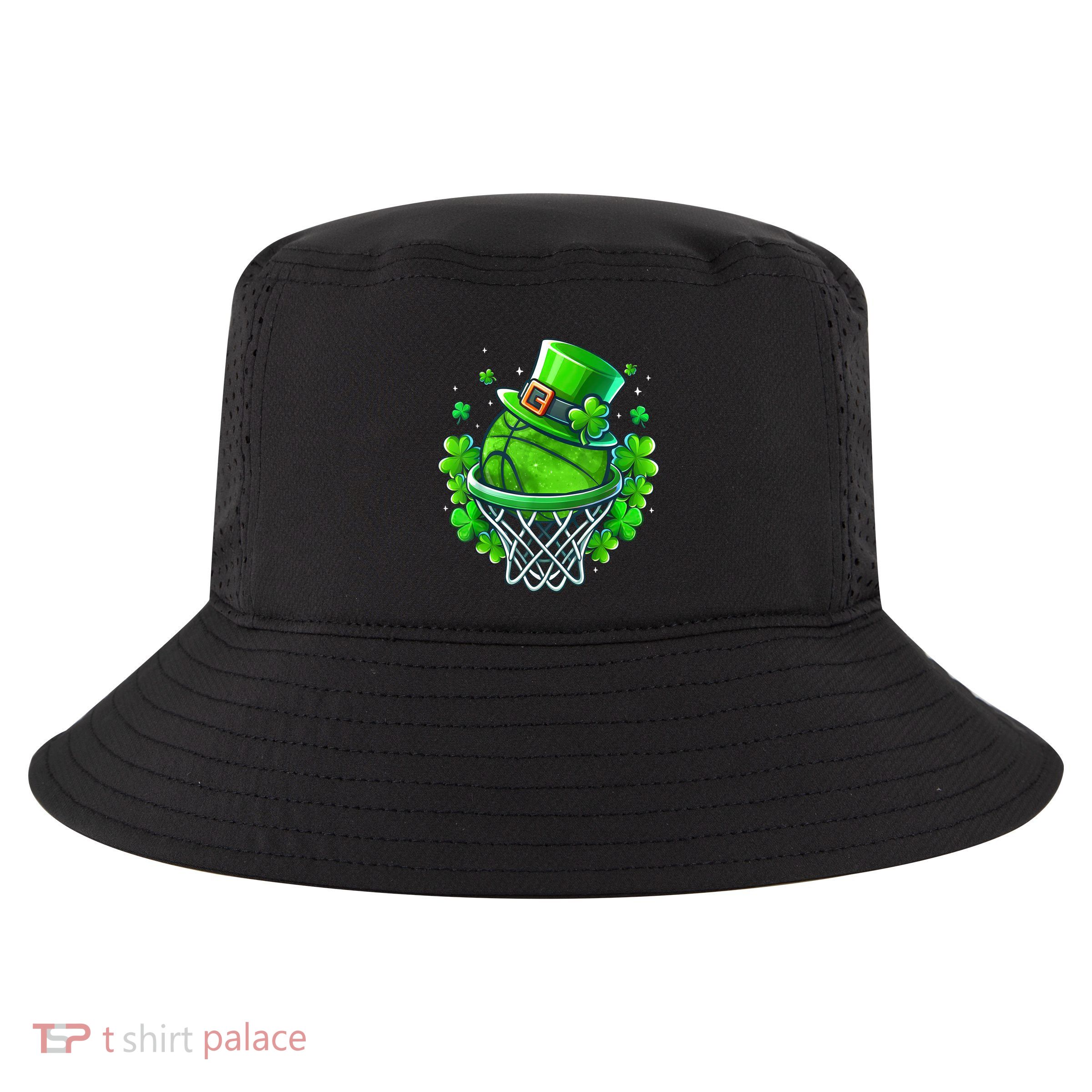 St Patricks Day Shamrock Basketball Irish Leprechaun Cool Comfort Performance Bucket Hat