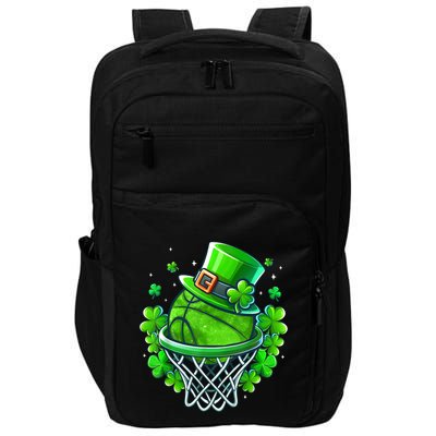 St Patricks Day Shamrock Basketball Irish Leprechaun Impact Tech Backpack