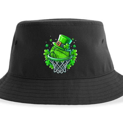 St Patricks Day Shamrock Basketball Irish Leprechaun Sustainable Bucket Hat