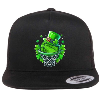 St Patricks Day Shamrock Basketball Irish Leprechaun Flatbill Hat
