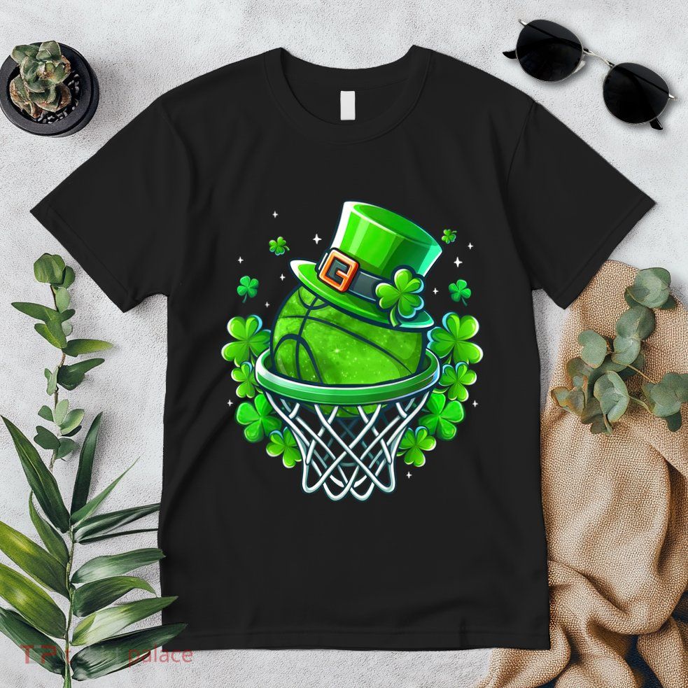 St Patricks Day Shamrock Basketball Irish Leprechaun Premium T-Shirt