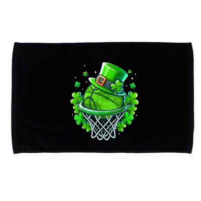 St Patricks Day Shamrock Basketball Irish Leprechaun Microfiber Hand Towel
