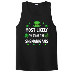 St Patricks Day Shamrock Most Likely To Start The Shenanigan PosiCharge Competitor Tank