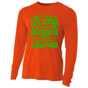 St Patricks Day Not Lucky I'm Blessed Lawyer Christian Gift Cooling Performance Long Sleeve Crew