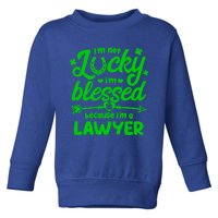 St Patricks Day Not Lucky I'm Blessed Lawyer Christian Gift Toddler Sweatshirt