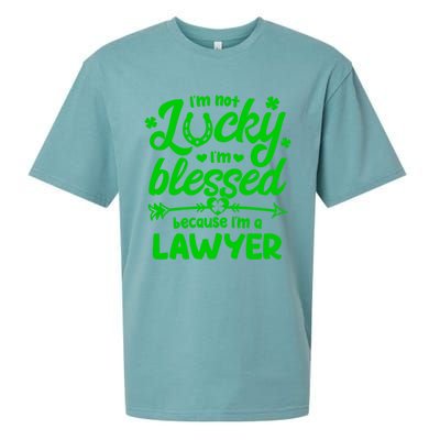 St Patricks Day Not Lucky I'm Blessed Lawyer Christian Gift Sueded Cloud Jersey T-Shirt