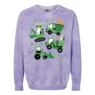 St Patrick's Day Construction Colorblast Crewneck Sweatshirt