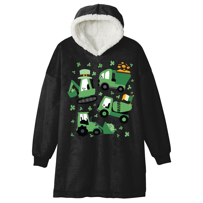 St Patrick's Day Construction Hooded Wearable Blanket