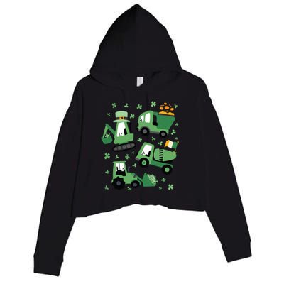 St Patrick's Day Construction Crop Fleece Hoodie